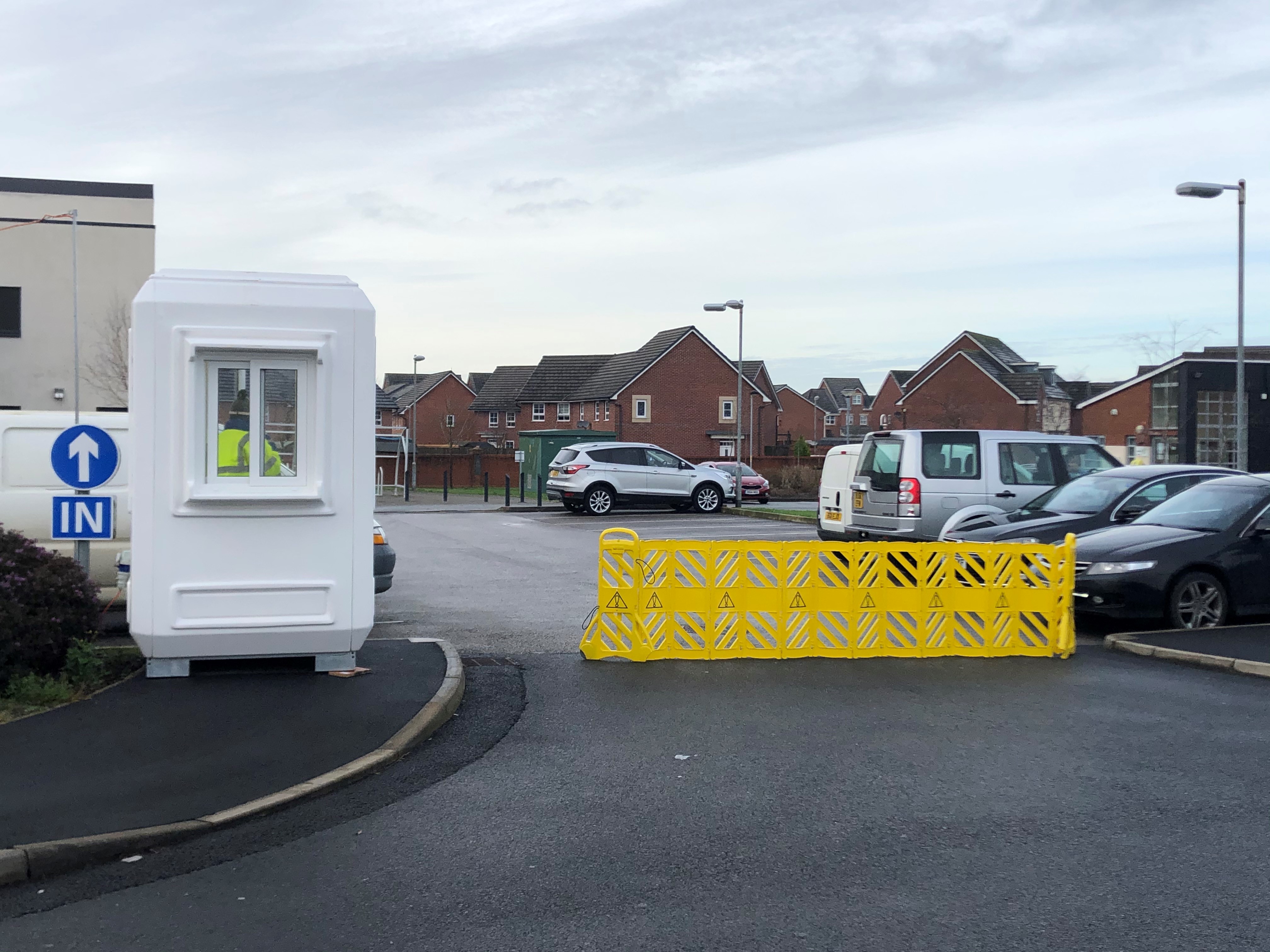 Surgery car park with a barrier